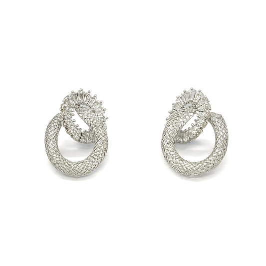 Cubic Diamonds With Round Shape Earring