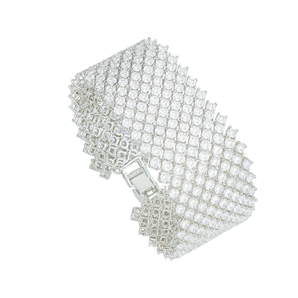 Multirow pave rhinestone tennis chain bracelets for girls