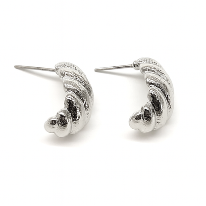 Silver medium stud earring