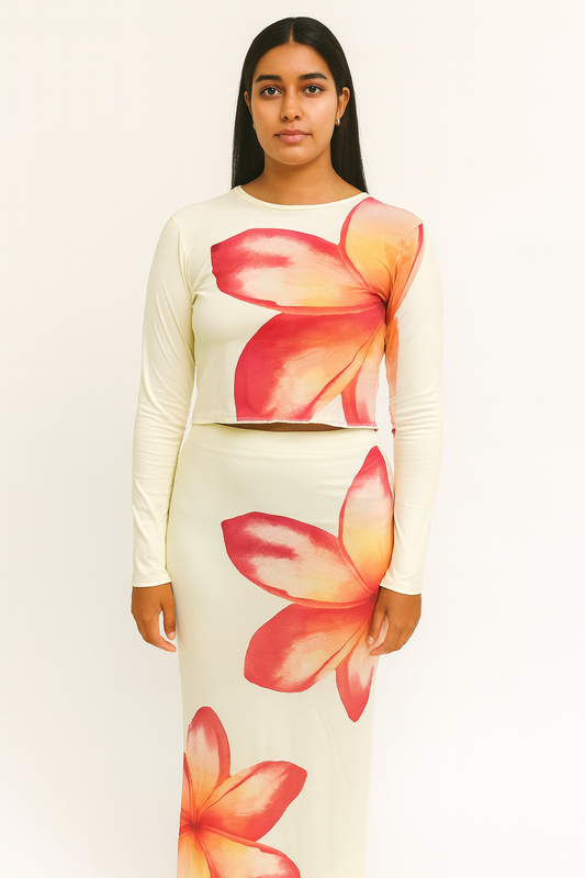 Flower printed Two Piece Dress