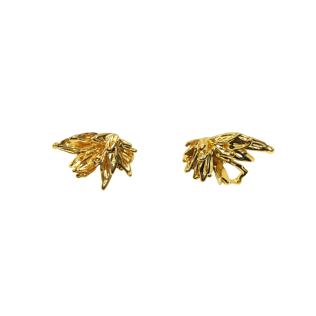 Gold plated Flower design earring stud