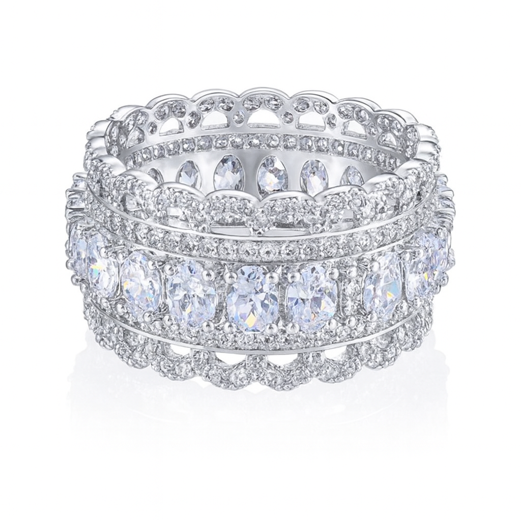 New style pave dazzling cubic zirconia ring for girls & women