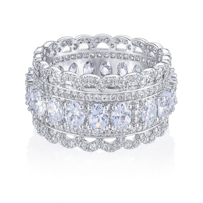 New style pave dazzling cubic zirconia ring for girls & women