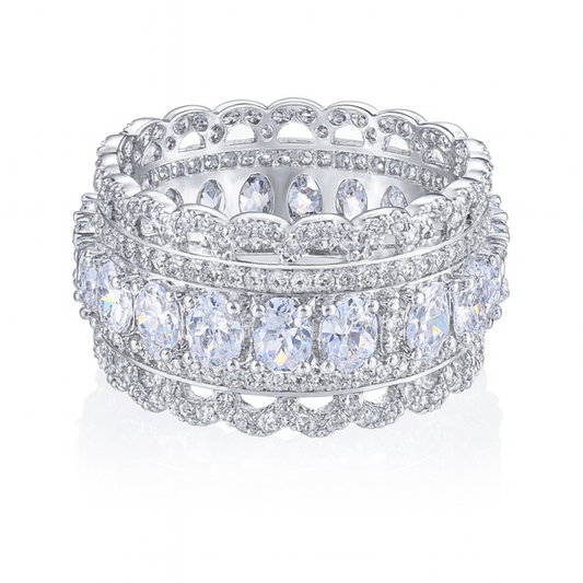 New style pave dazzling cubic zirconia ring for girls & women