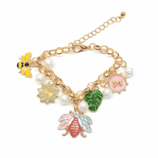 Charming golden honey bee charm bracelets