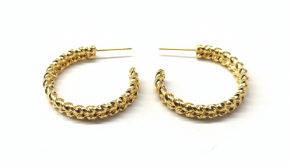 Luxury Design Gold Plated Half Hoop Earring