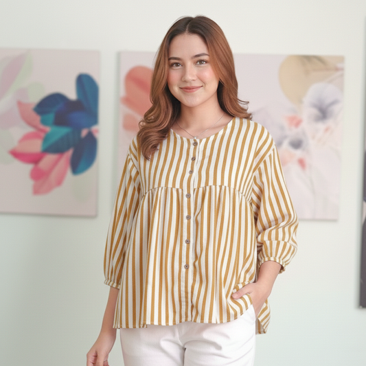 Balloon Hand Line Printed Top