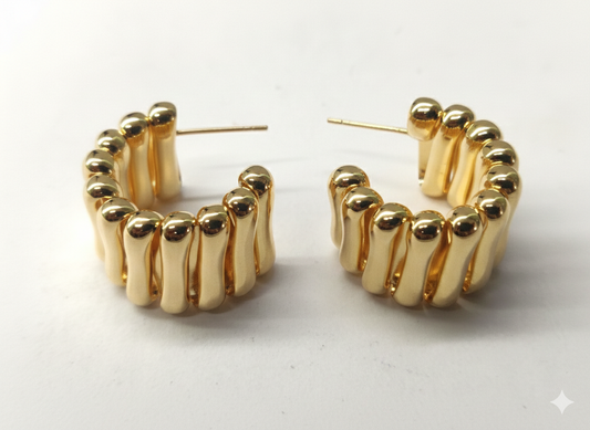 Golden C style dangle earring