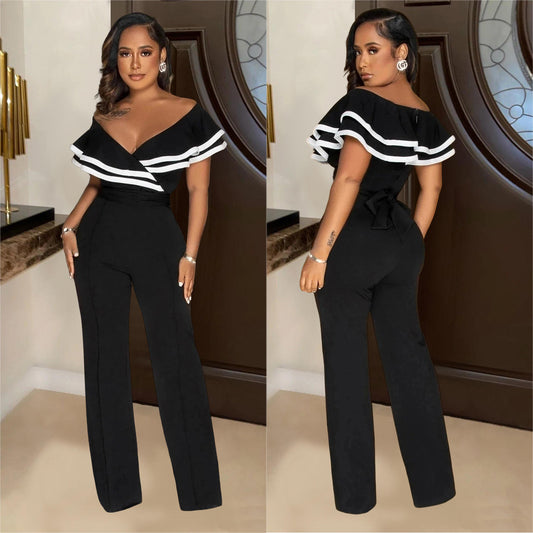 Marvellous look black jumpsuit for lady's