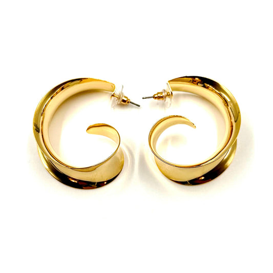 Chunky gold plated cuff earring