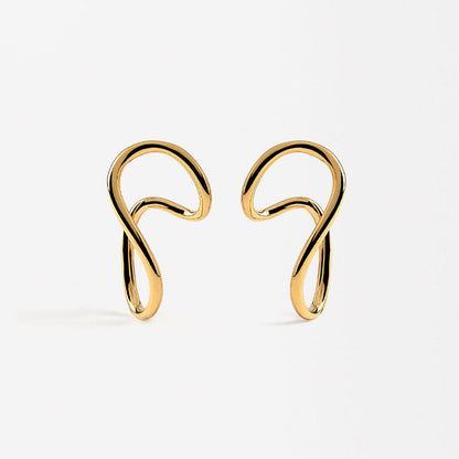 Golden Geometric Style Stud Earring