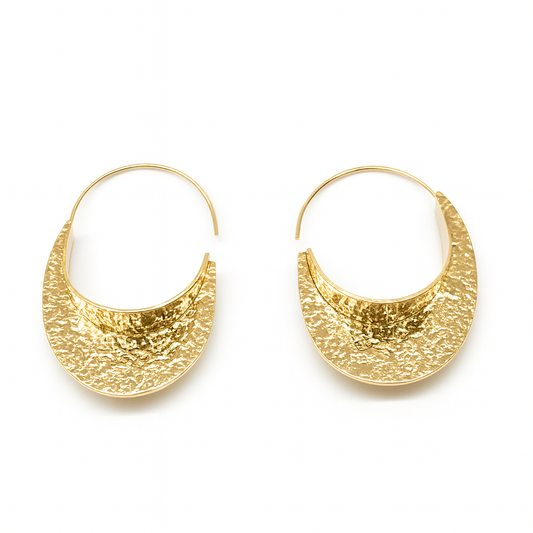 Gold platted long hoop earring