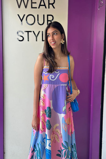 Beautiful Printed One Strip Long Gown