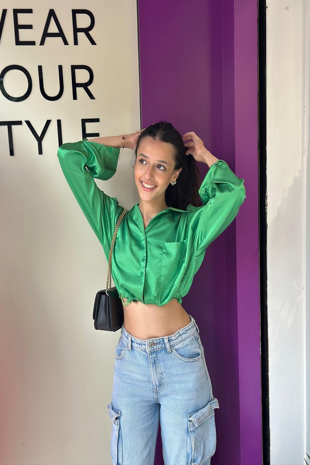 Full Sleeves Crop Shirt