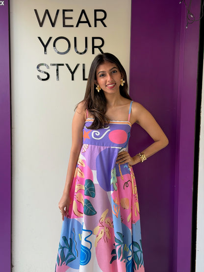 Beautiful Printed One Strip Long Gown