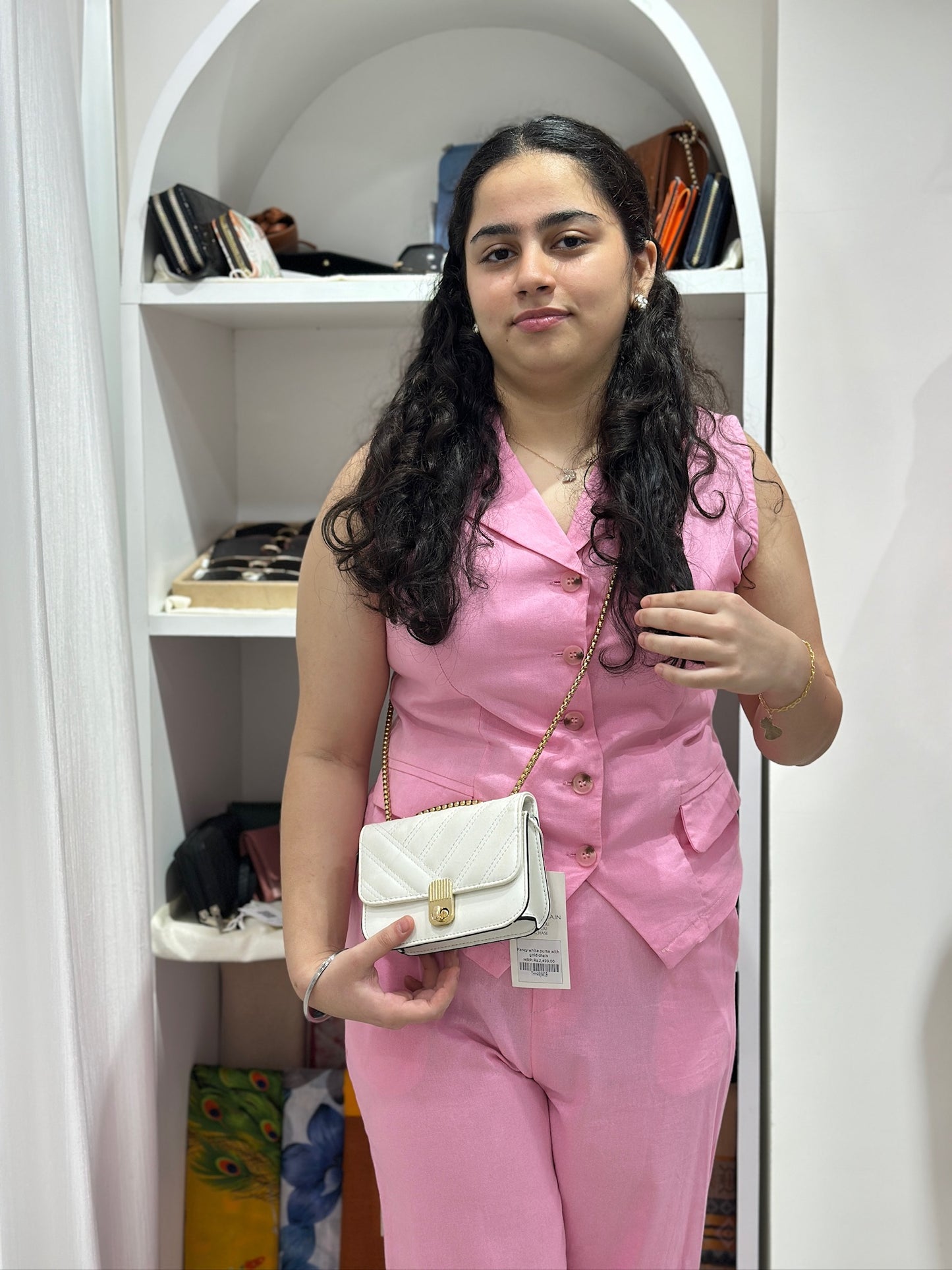 Pink Cord Set For Office Wear