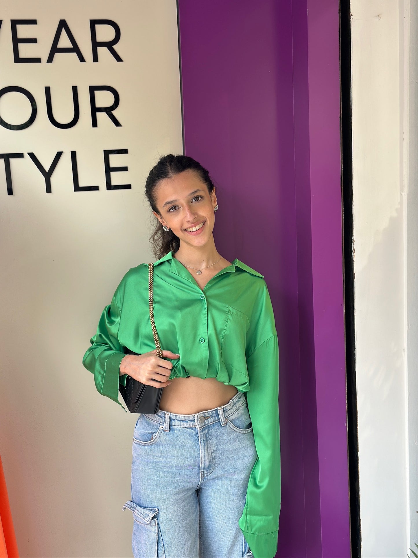 Full Sleeves Crop Shirt