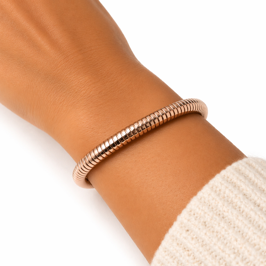 Rose gold plated strip shape bracelets