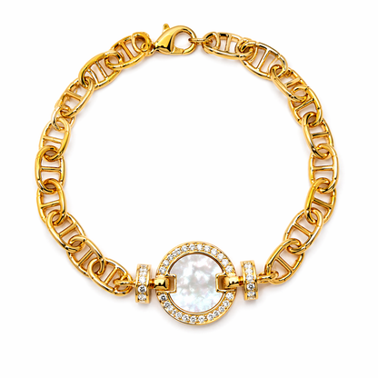 Charming cubic with mother of pearl design bracelets