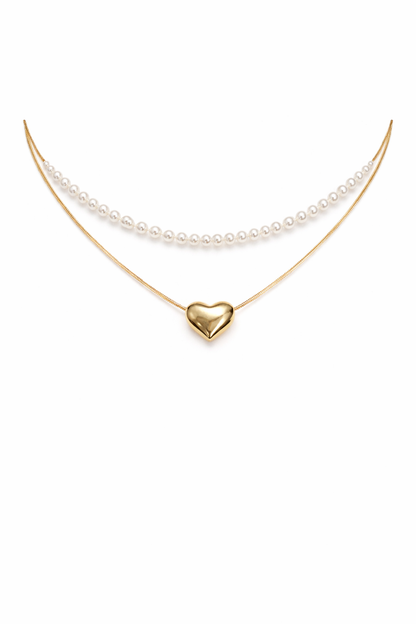 2 Layer Necklace Heart Design