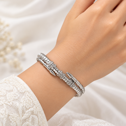 Silver Crystal Nail Bracelet