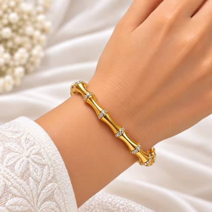 Golden Bamboo Style Bracelet