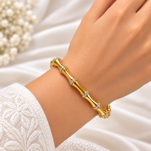 Golden Bamboo Style Bracelet