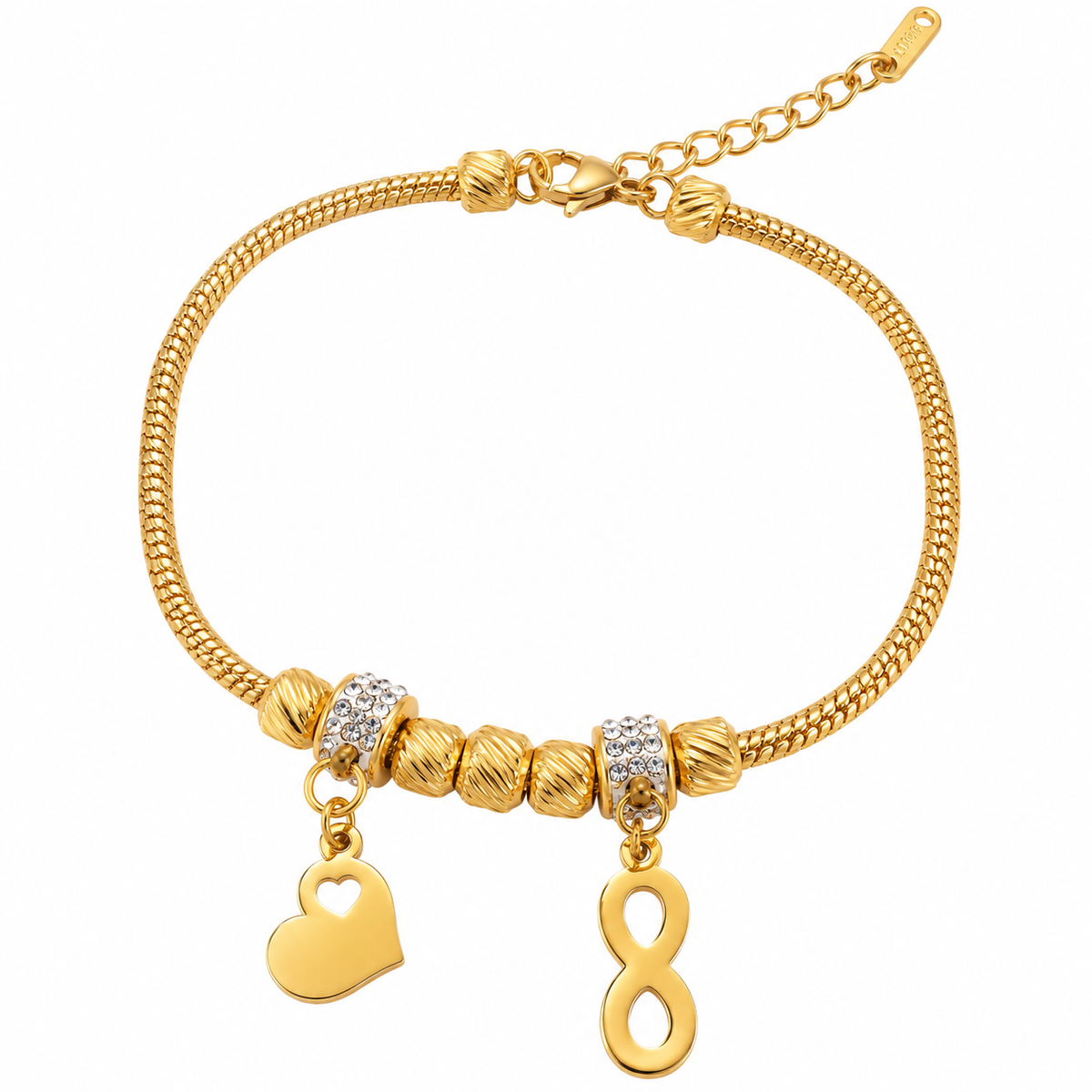 Golden Love & Infinity Charm Bracelet