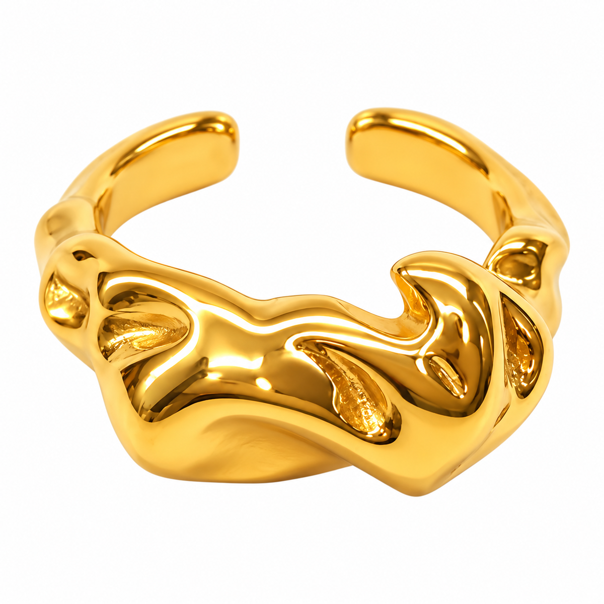 Wavy Style Golden Ring