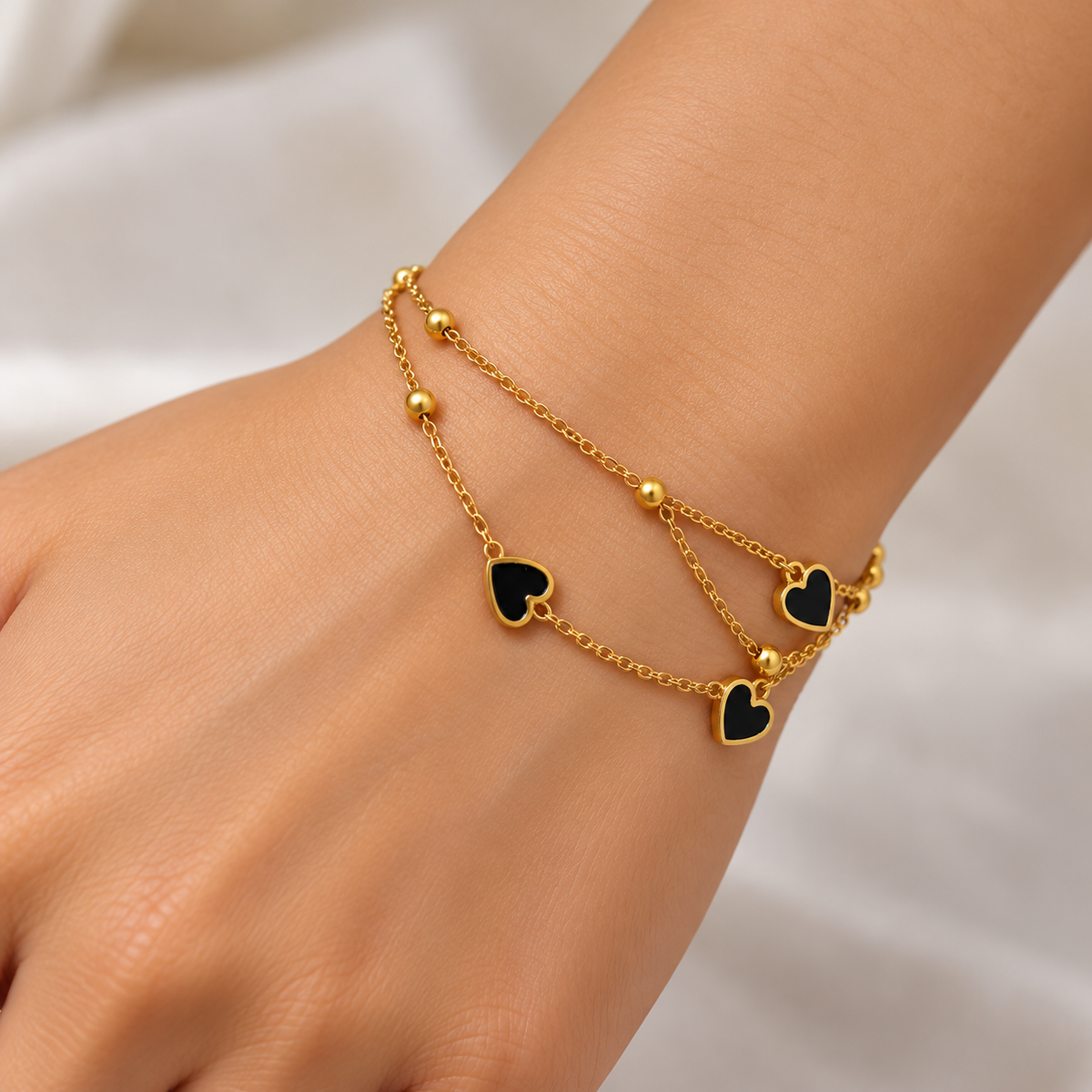 Beautiful Trio Heart Charm Bracelets