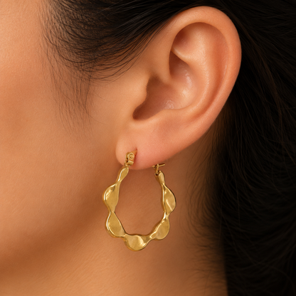 Gold Twisted Hoop Earrings