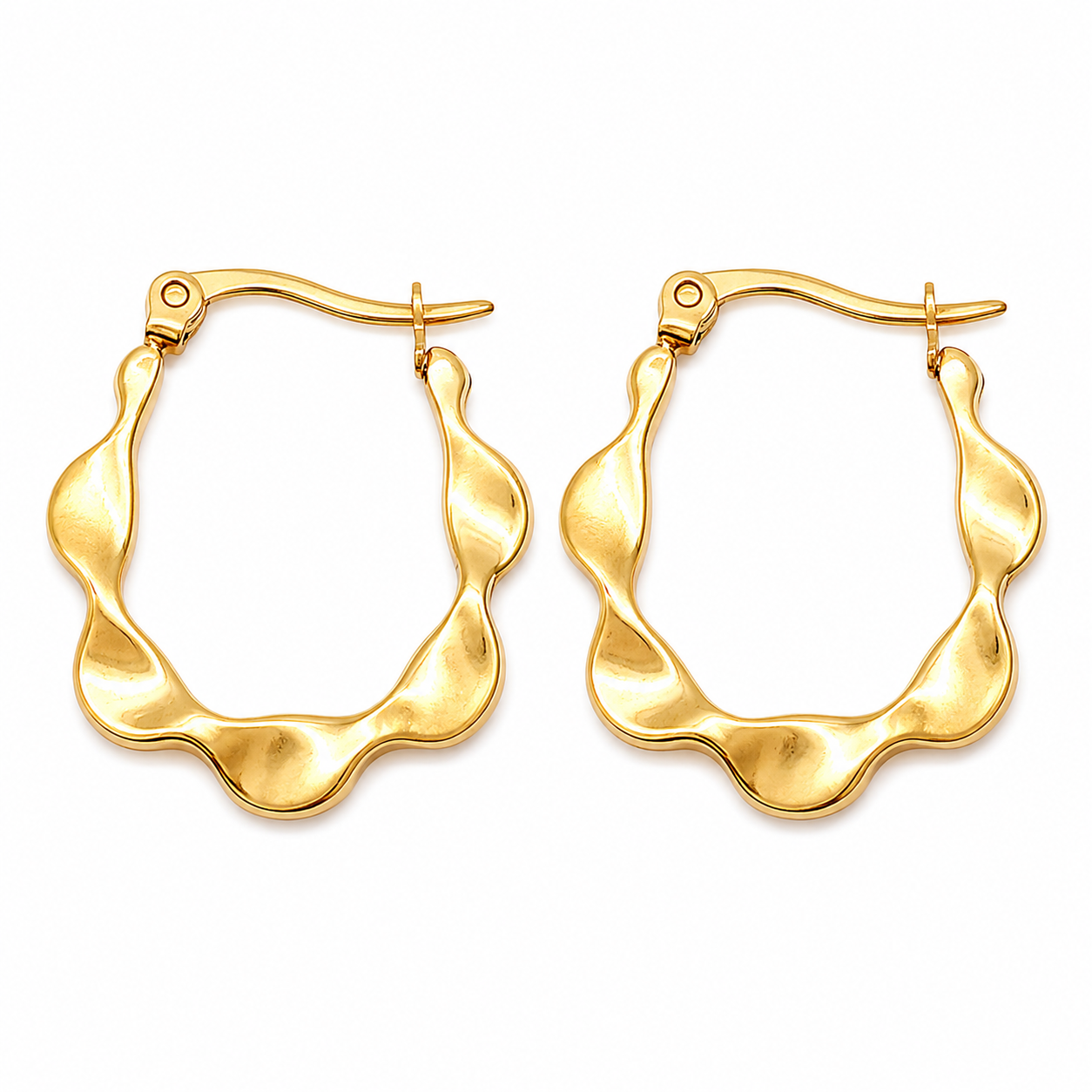 Gold Twisted Hoop Earrings