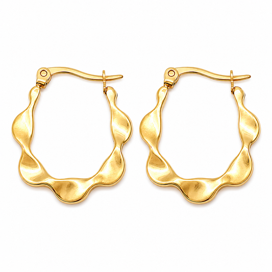 Gold Twisted Hoop Earrings
