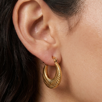Gold Chunky Hoop Earrings