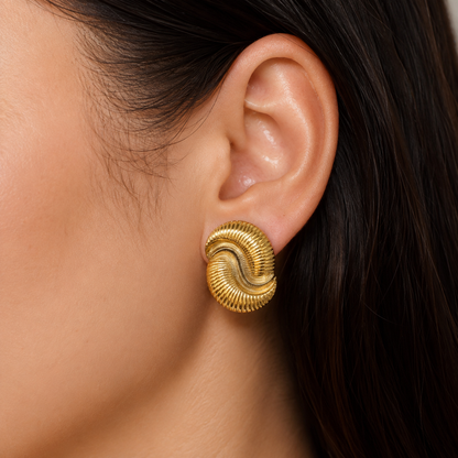 Gold Twisted Swirl Earrings