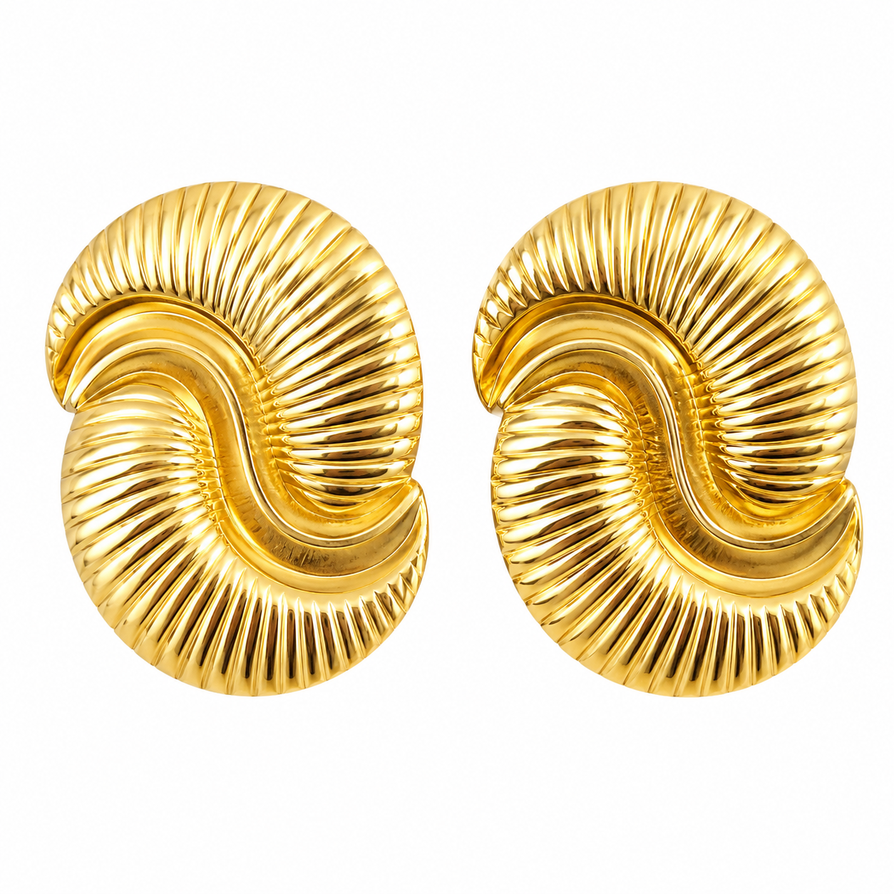 Gold Twisted Swirl Earrings