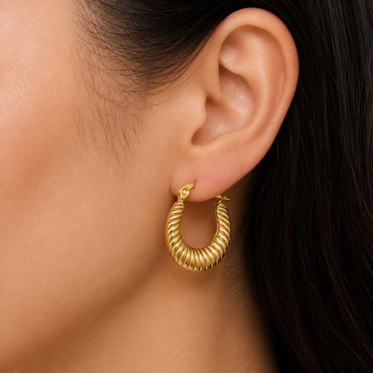 Gold Bold Hoop Earrings