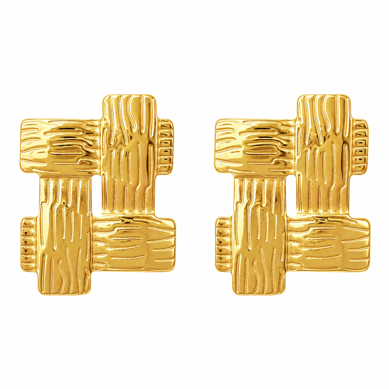 Gold Knotted Stud Earrings