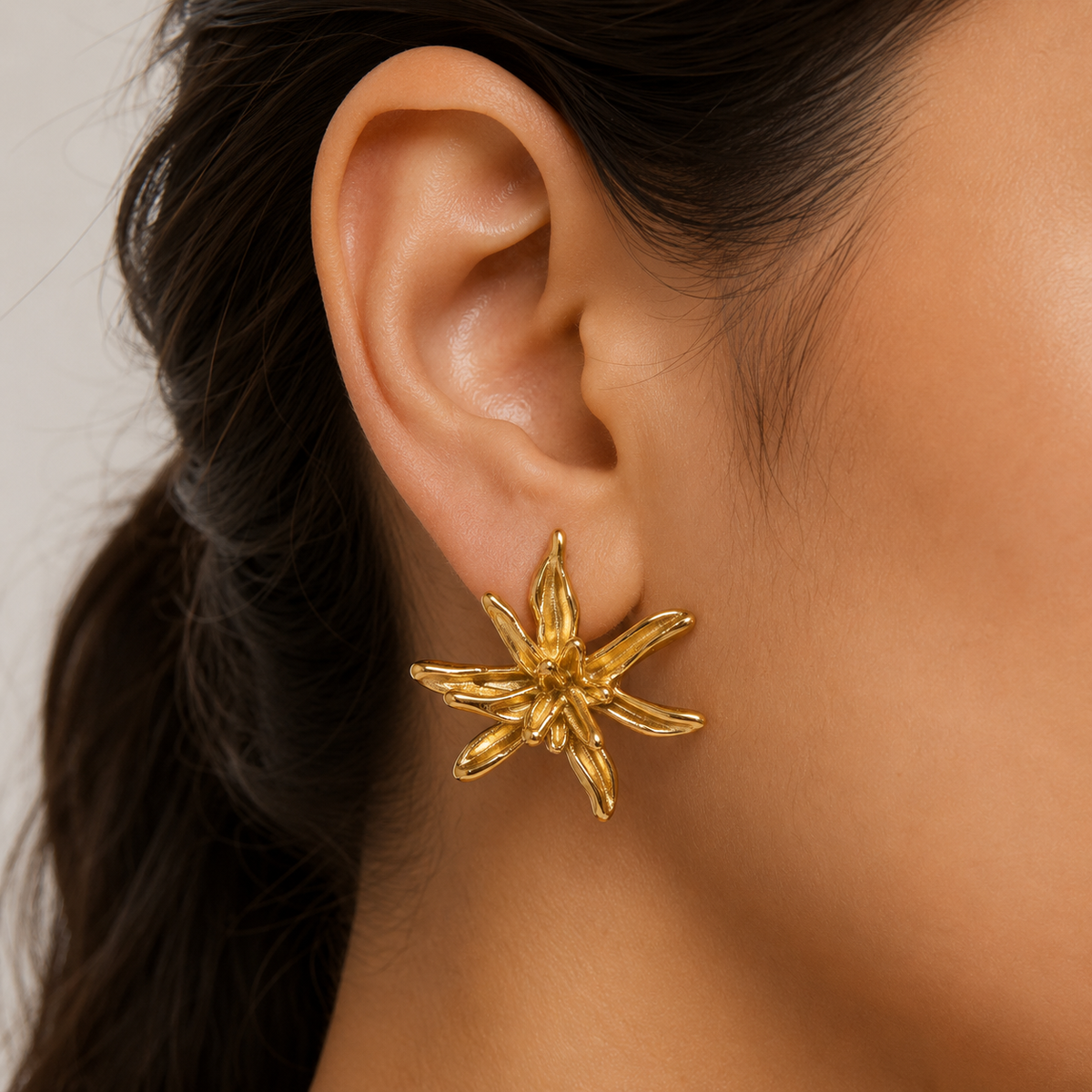Gold Star Stud Earrings