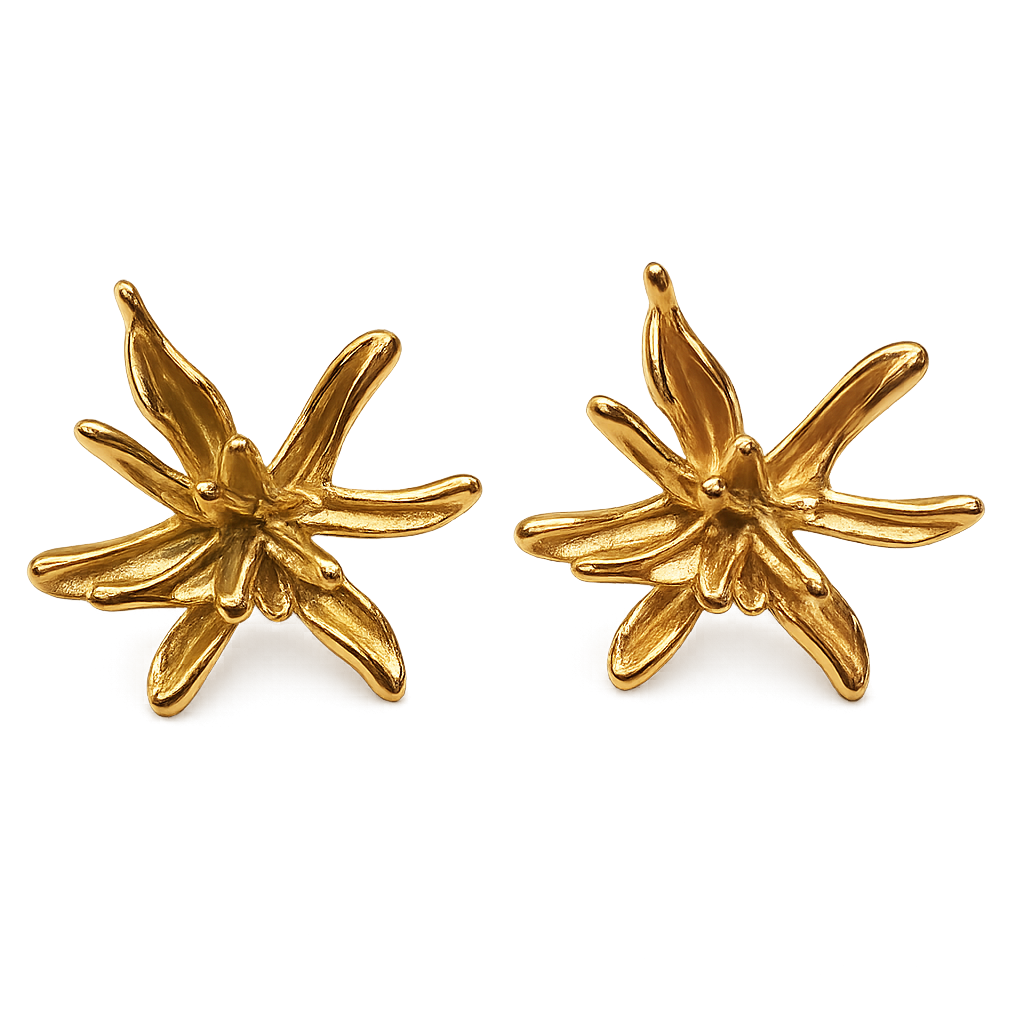 Gold Star Stud Earrings