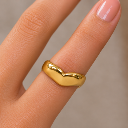 Gold Minimal Heart Ring