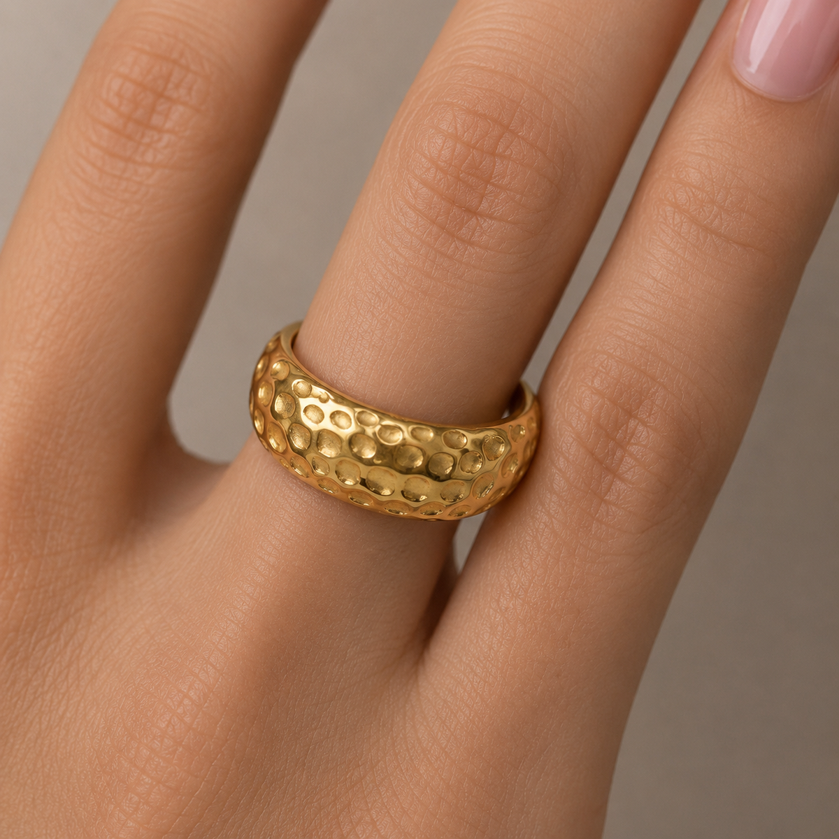 Gold Dimpled Ring