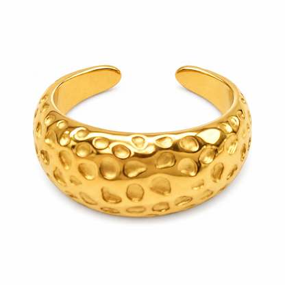 Gold Dimpled Ring
