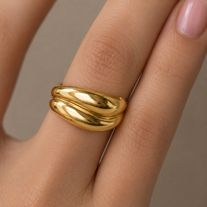 Gold Crossover Ring