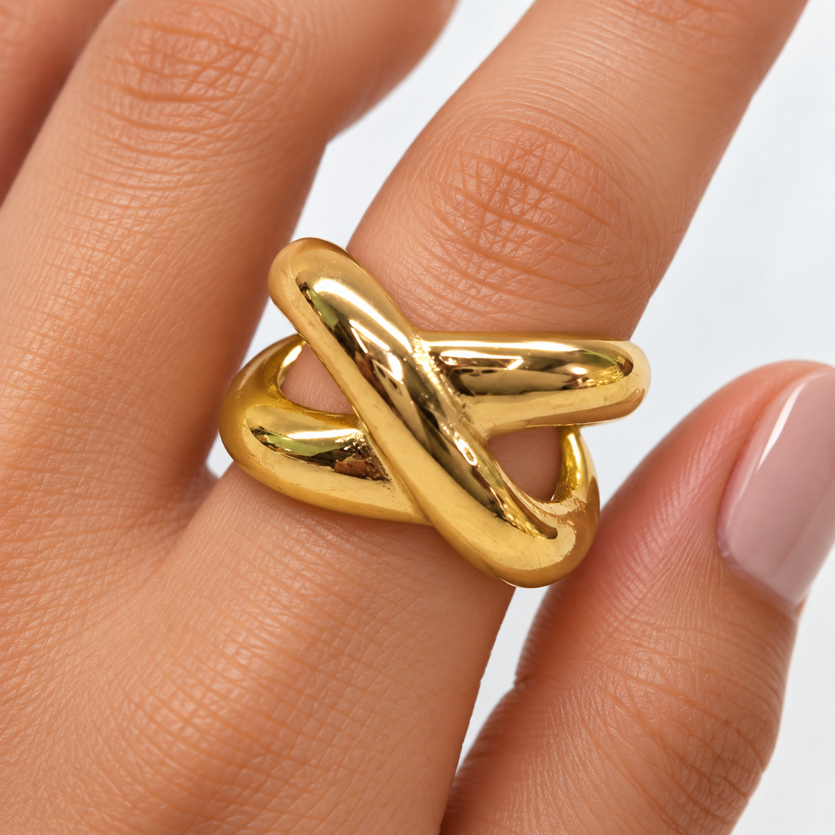 Gold Crossover Ring