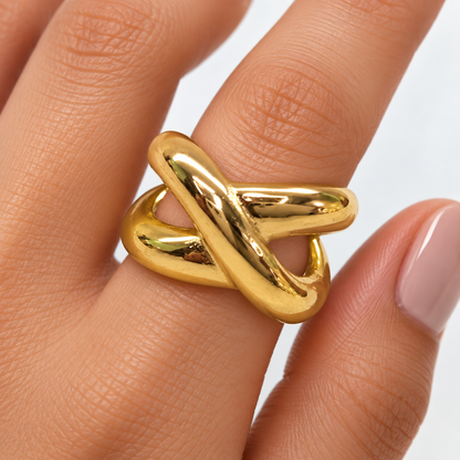 Gold Crossover Ring