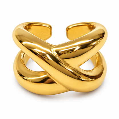 Gold Crossover Ring