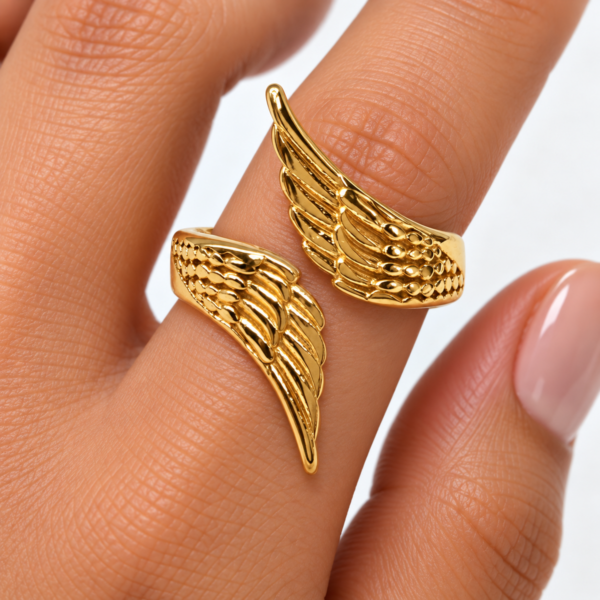 Gold Angel Wing Ring