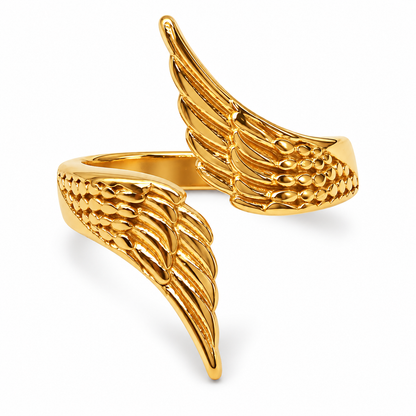 Gold Angel Wing Ring