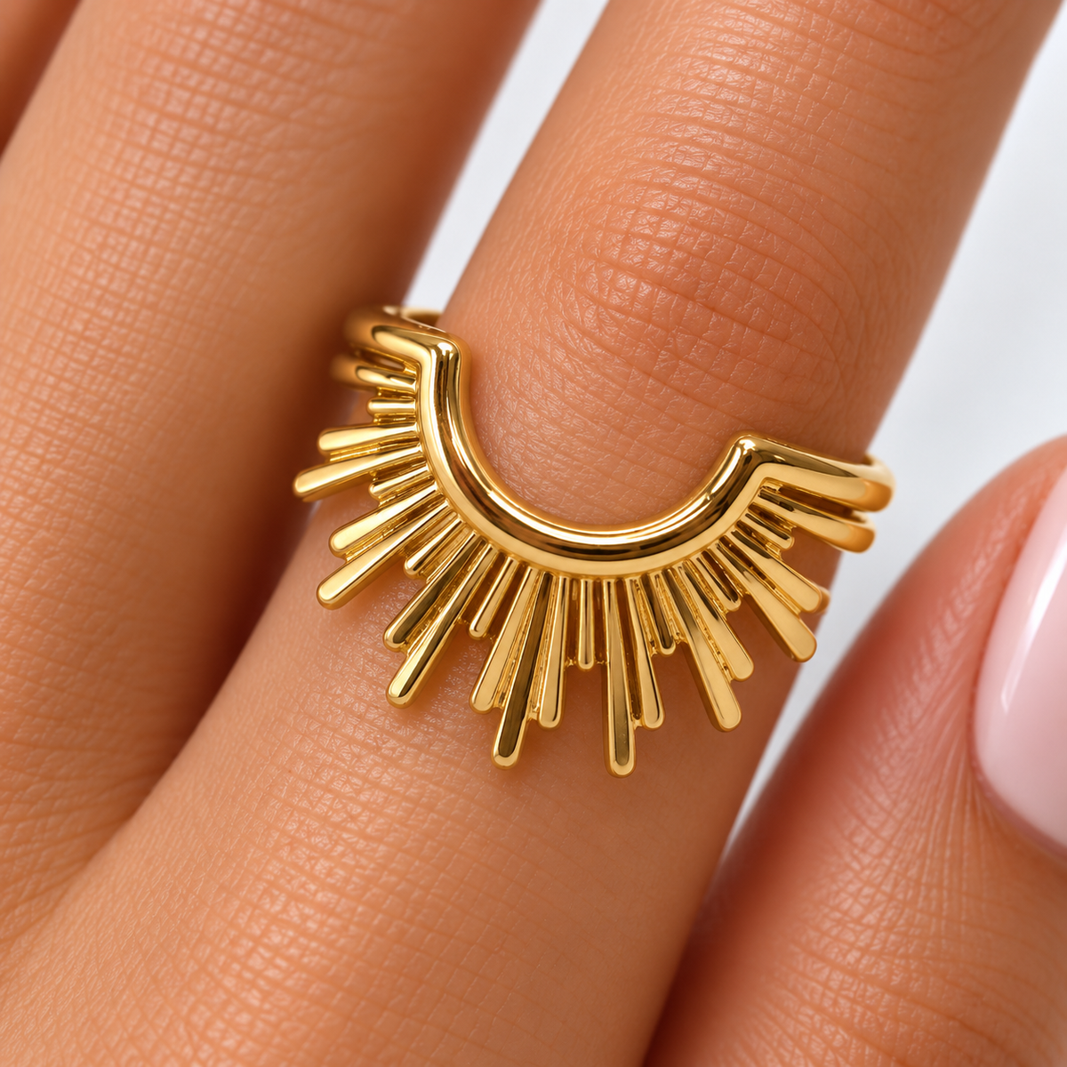 Gold Sun Ray Ring